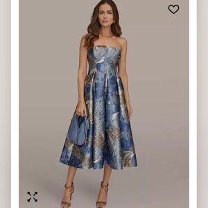 Donna Karan Strapless Jaquard Midi Dress 2 $379